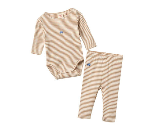 Light Brown Stripe Fresa Baby Set