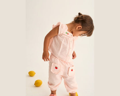 Cloud Pink Linen Pants Set
