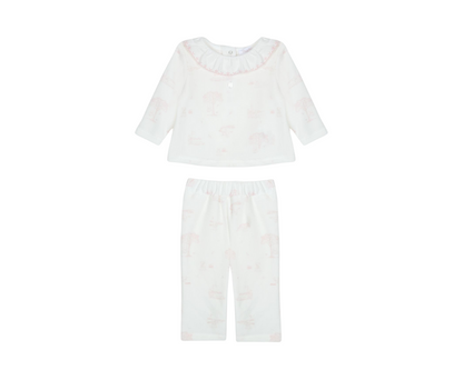 Knit Sweet Toile de Jouy  Velour Baby Set