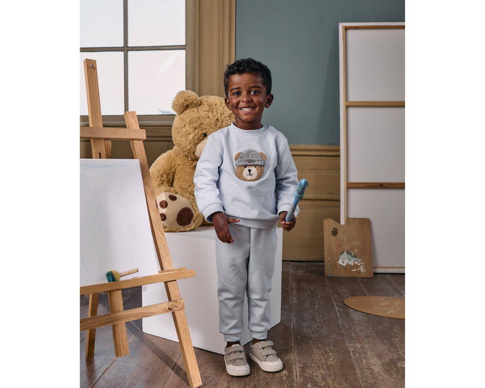 Bear Light Blue Sweat Set