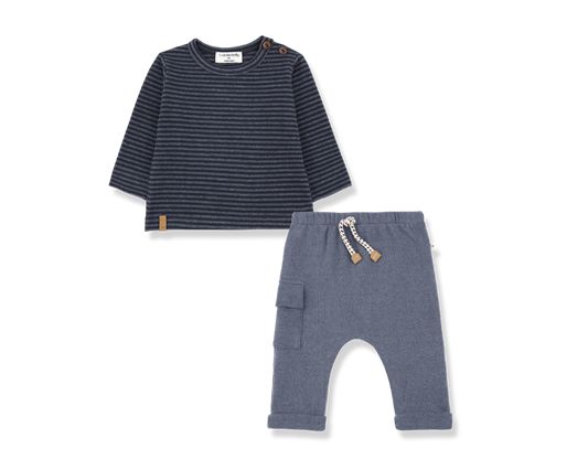 Olaf Long Sleeve T Shirt  Set- Denim