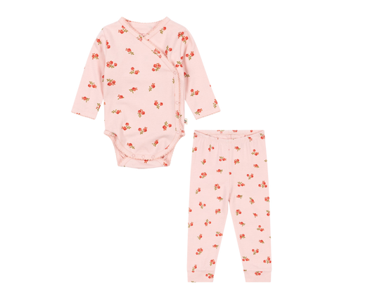 LS Newborn Onesie and Pants Set - Rosa Pink