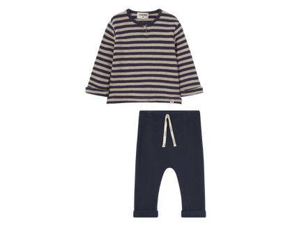 Soft Brush Long Sleeve Set - Navy