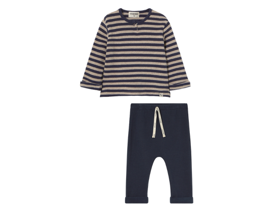 Soft Brush Long Sleeve Set - Navy