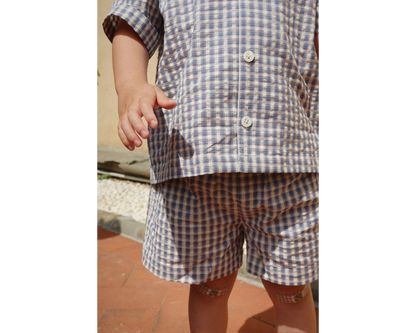 Kim Captains Check Shorts Set