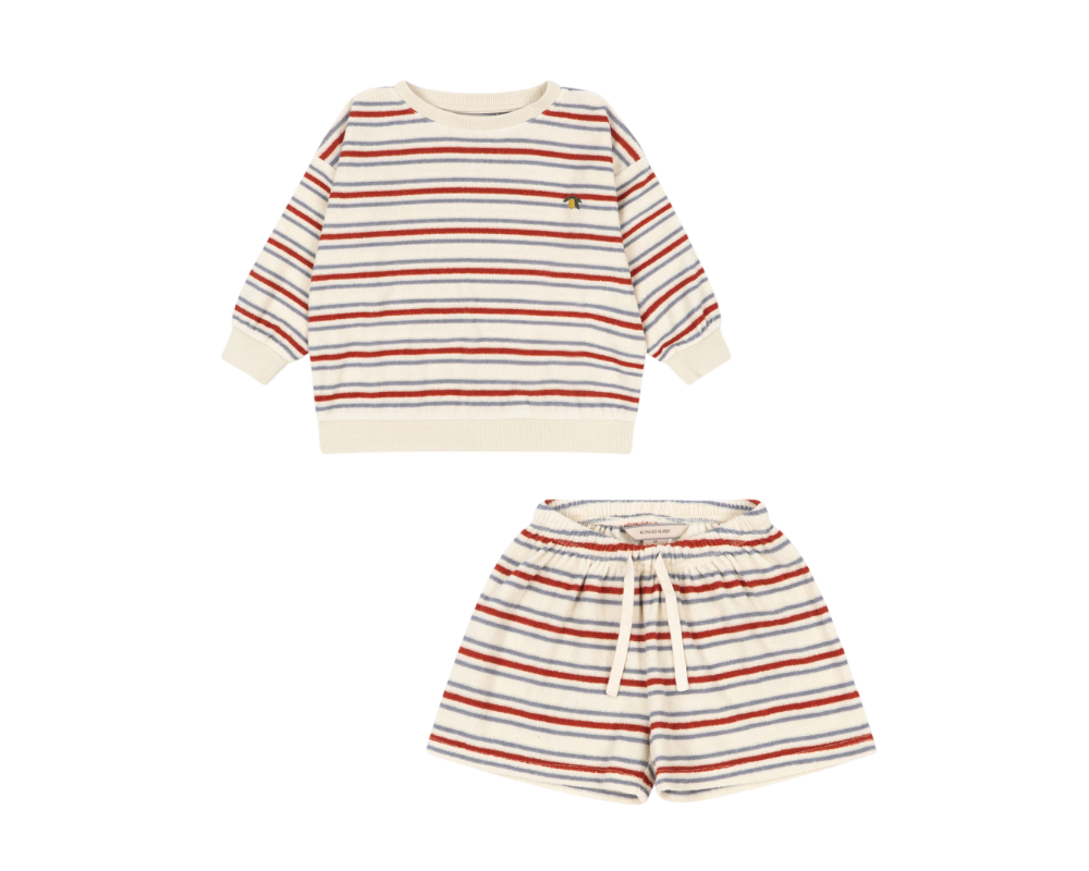 Itty Rib Sweat Short Set - Wind Stripe