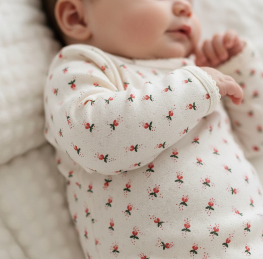 Fluffy Bell Pointelle Long Sleeve Onesie