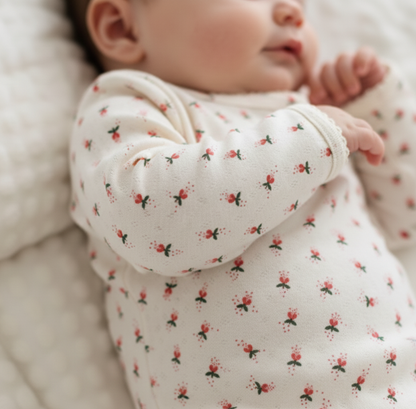 Fluffy Bell Pointelle Long Sleeve Onesie