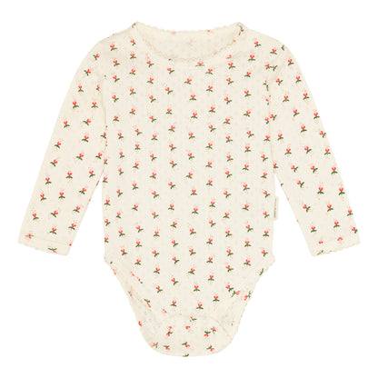 Fluffy Bell Pointelle Long Sleeve Onesie