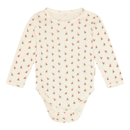 Fluffy Bell Pointelle Long Sleeve Onesie