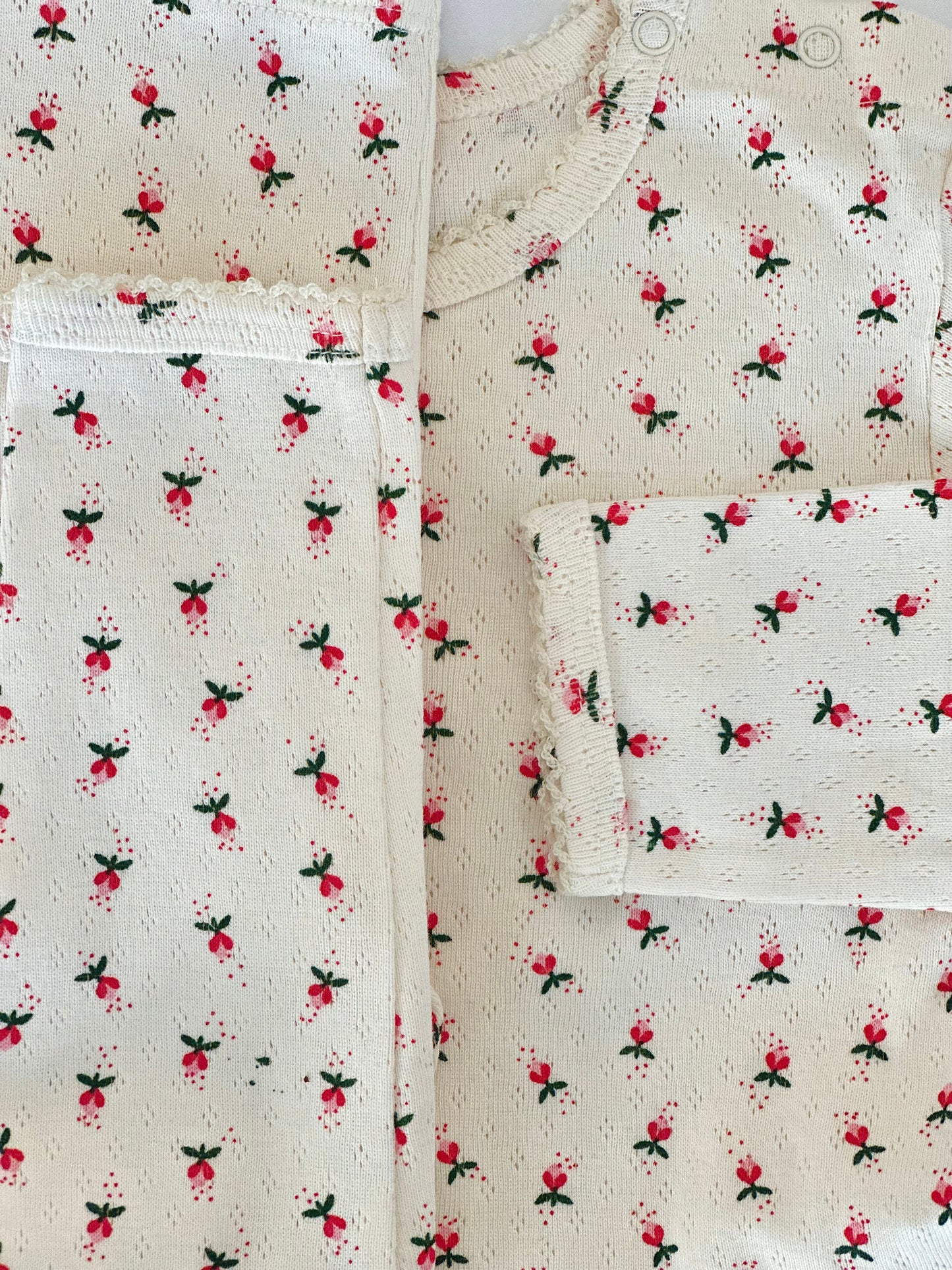 Fluffy Bell Pointelle Short Sleeve Onesie
