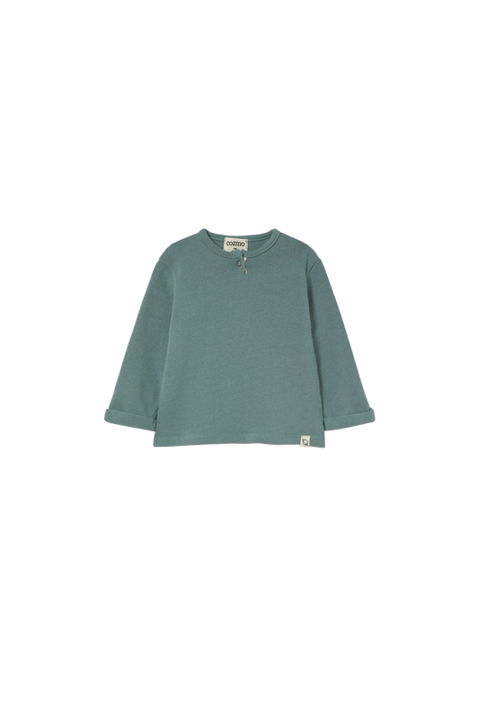soft brushed knit sweater - artic blue