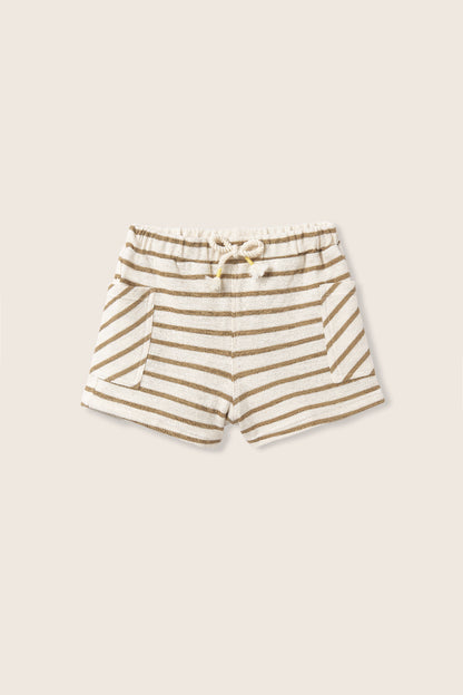 Sand Double Striped Baby Shorts