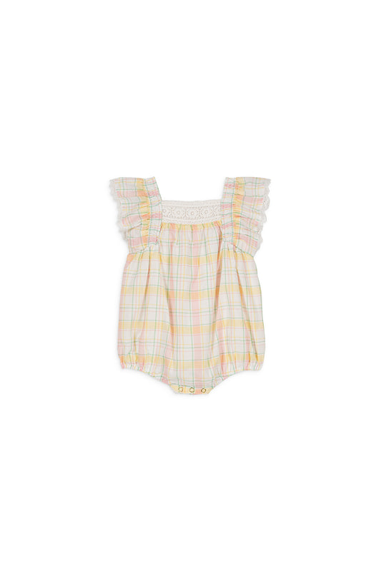 Savia Romper - Yellow Positano Check