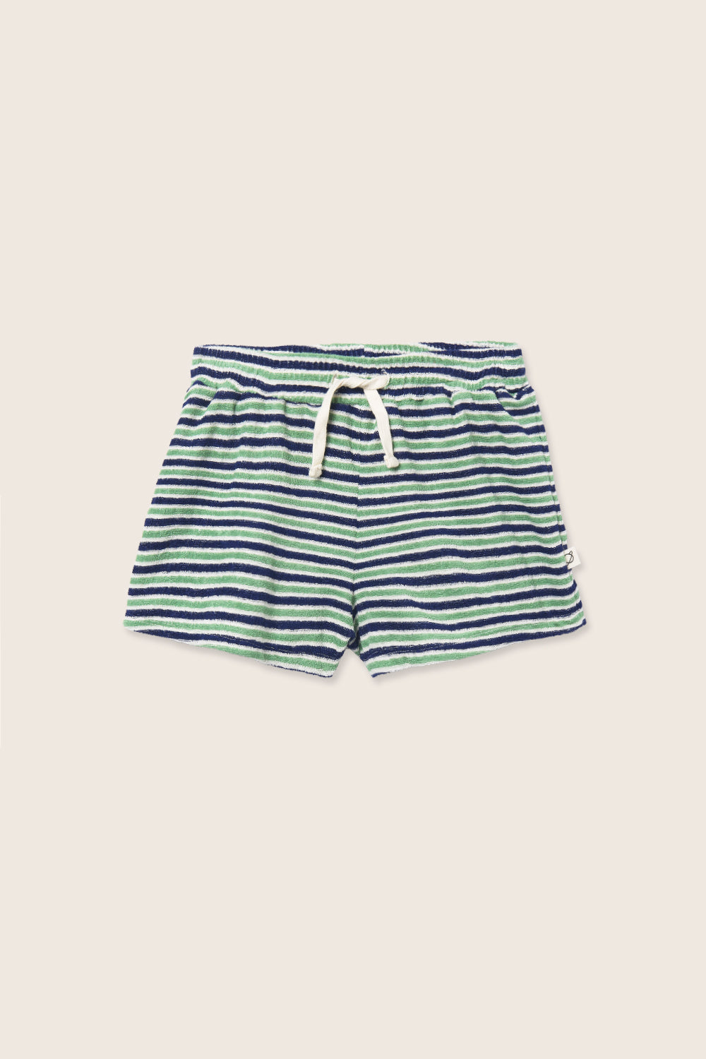 Blue Green Striped Shorts Set