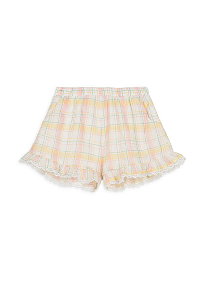 Yellow Positano Checks Set - Florentina Camisole and Vallalois Shorts