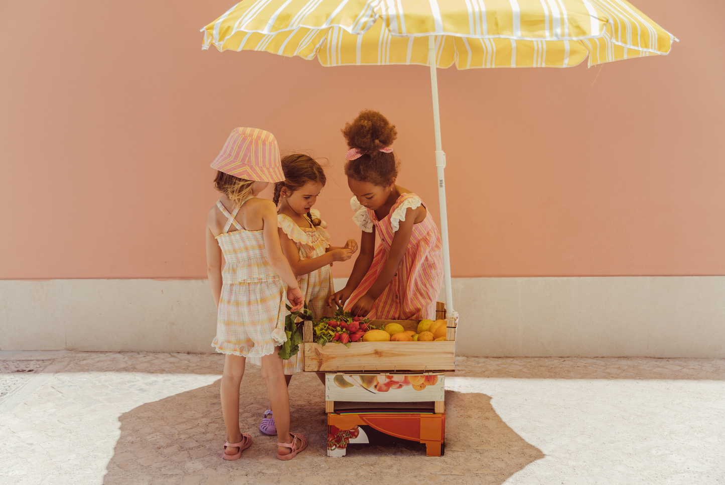 Yellow Positano Checks Set - Florentina Camisole and Vallalois Shorts