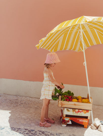 Yellow Positano Checks Set - Florentina Camisole and Vallalois Shorts
