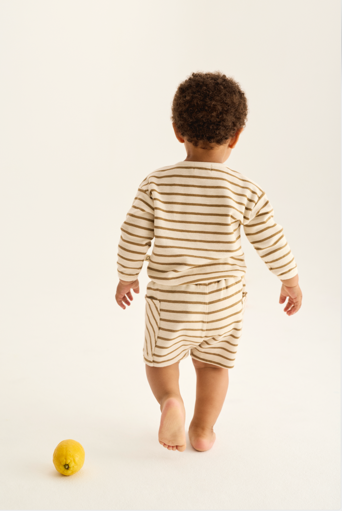 Sand Double Striped Baby Shorts