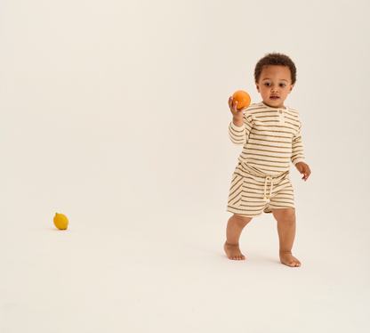 Sand Double Striped Baby Shorts