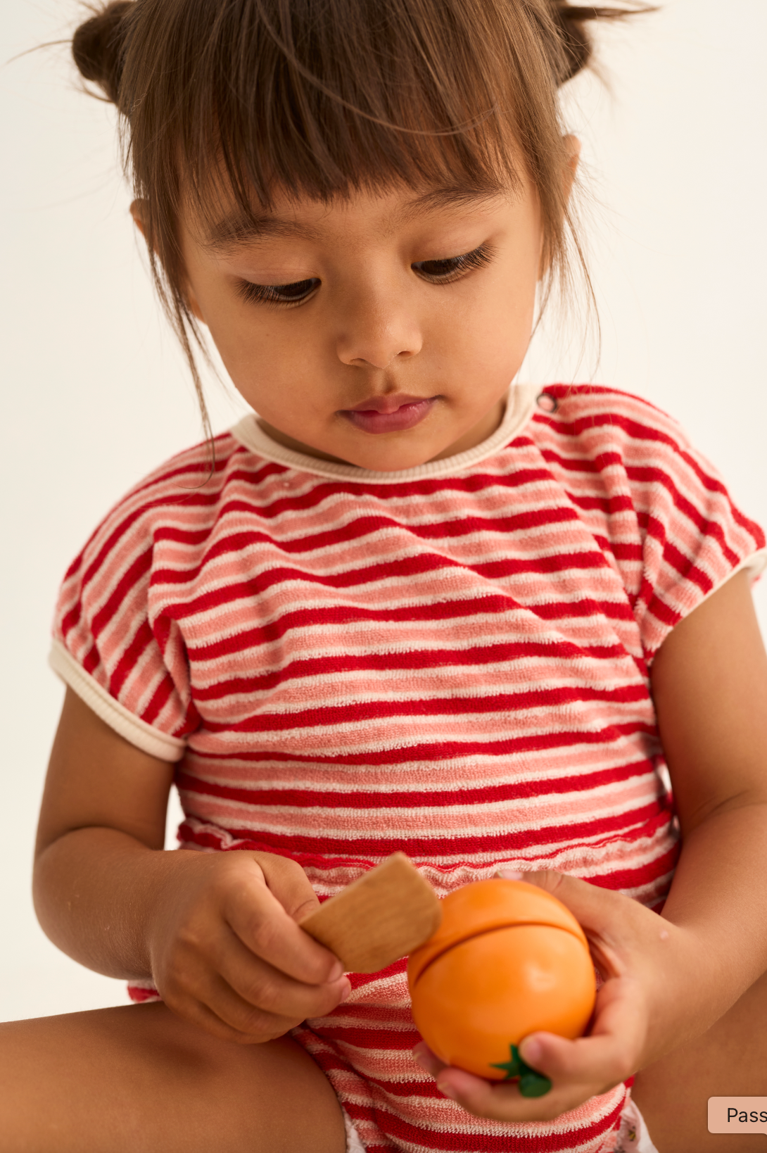 Pink Tomato Striped Terry Romper