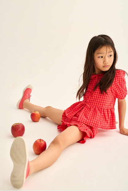 Red Gingham Shorts Set