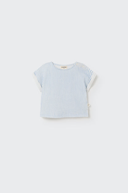 Soft Gauze Baby Pants Set - Blue