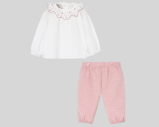 Pink Floral Pant Set "Dama"