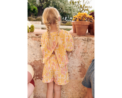 Cream Sunny Genista Terry Kalistee Tee and Clemoune Shorts Set