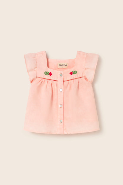 Cloud Pink Linen Pants Set
