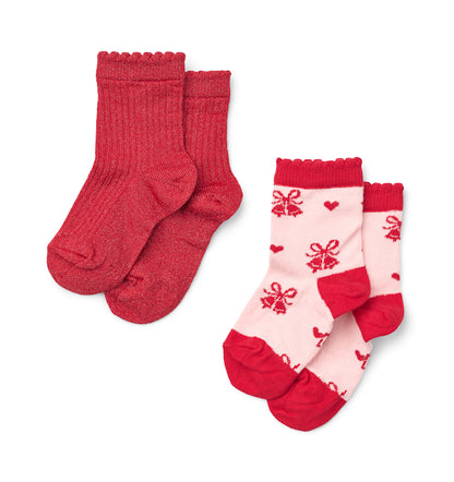 Vibe Red Glitter Socks 2 pack