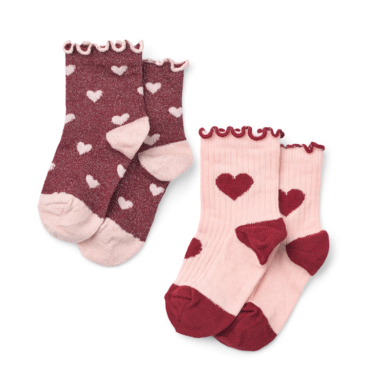 Vigga Cranberry Heart Socks 2 pack