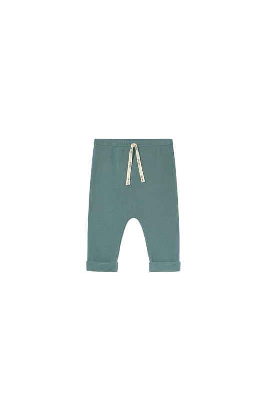 soft brushed knit baby pants - artic blue