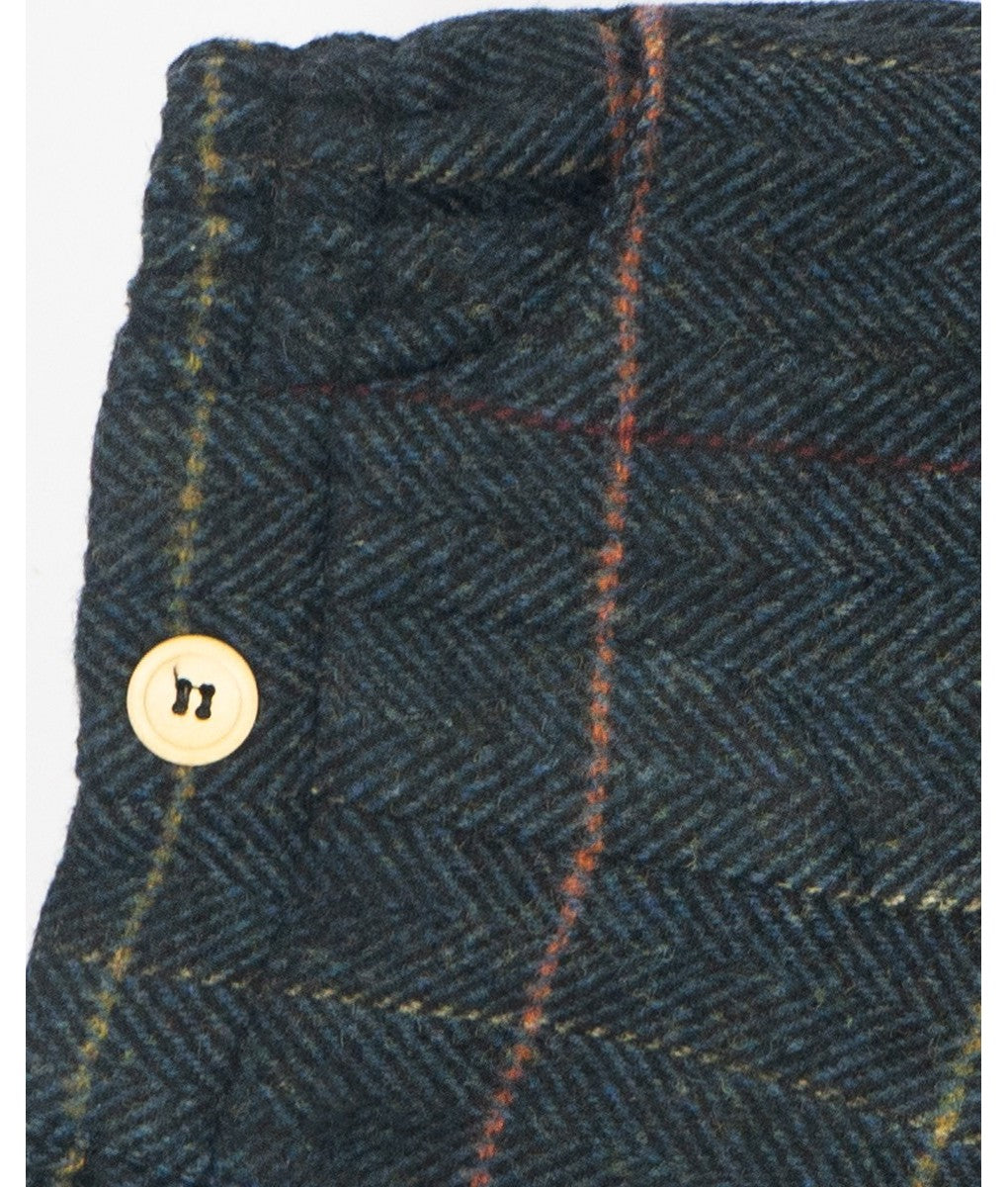 Motorcycle Sweater & Checkered Wool Pants  Set