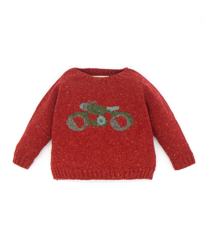 Motorcycle Sweater & Checkered Wool Pants  Set