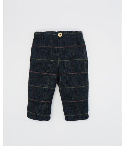 Motorcycle Sweater & Checkered Wool Pants  Set