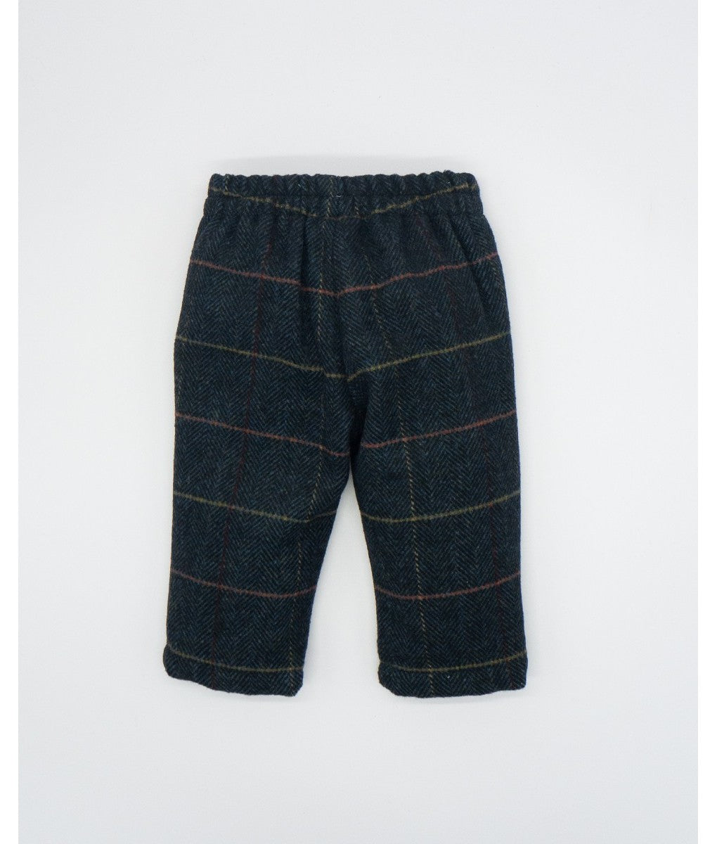 Motorcycle Sweater & Checkered Wool Pants  Set