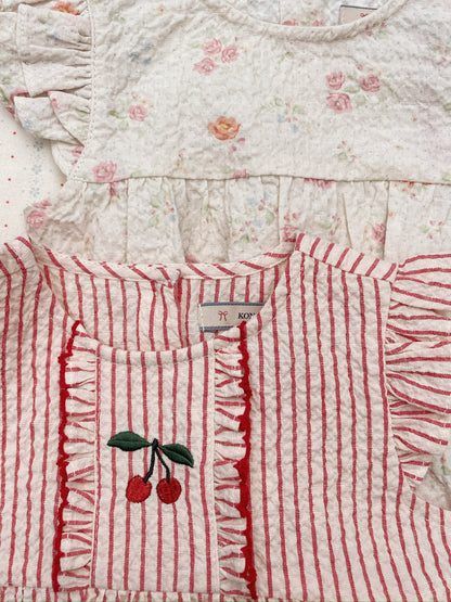 Ellie Frill Romper - Amour Stripe