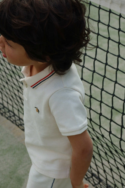 Florian Polo Shorts Set - Antique White