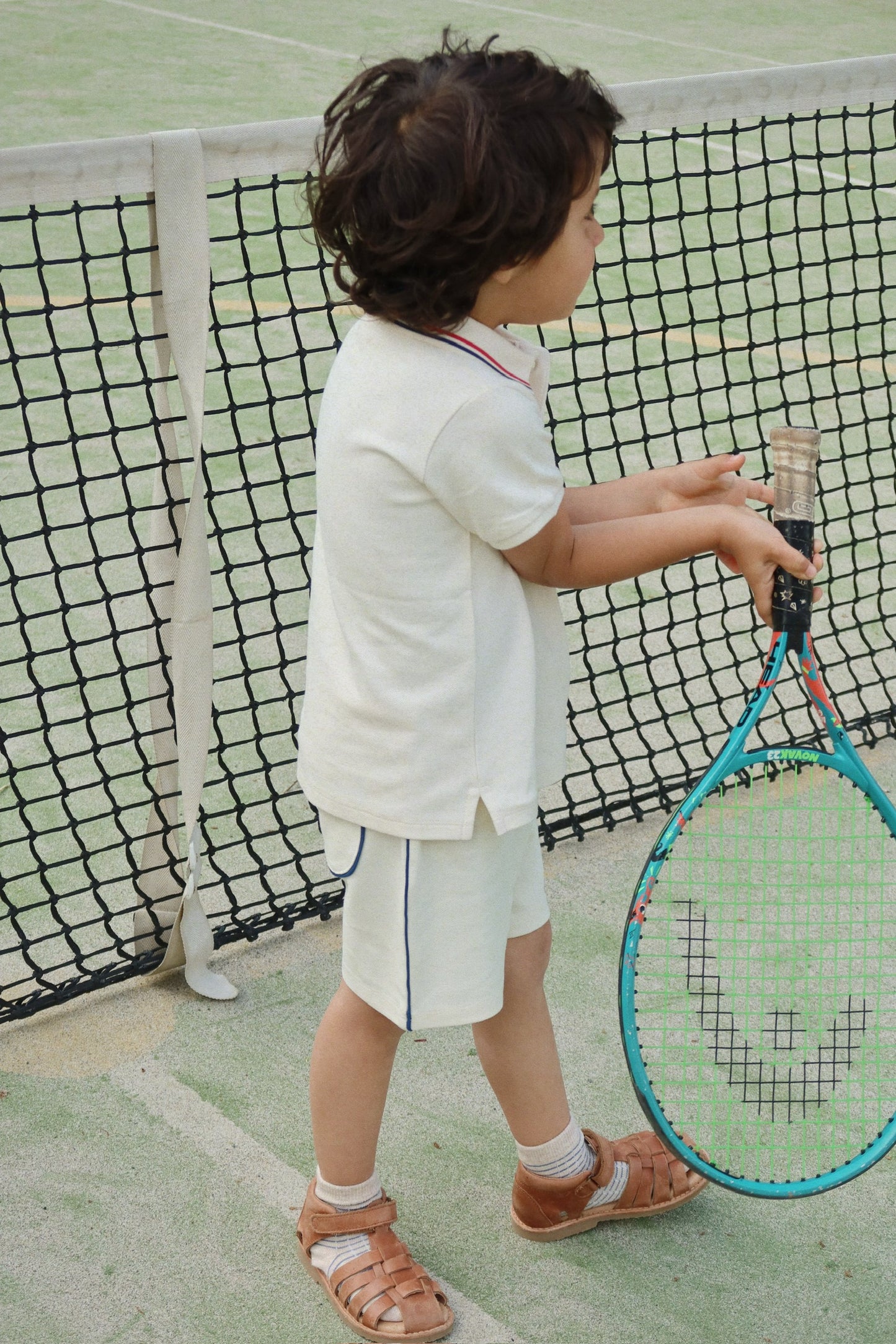 Florian Polo Shorts Set - Antique White