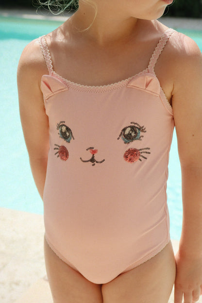 Kitty Swimsuit - Powder Pink
