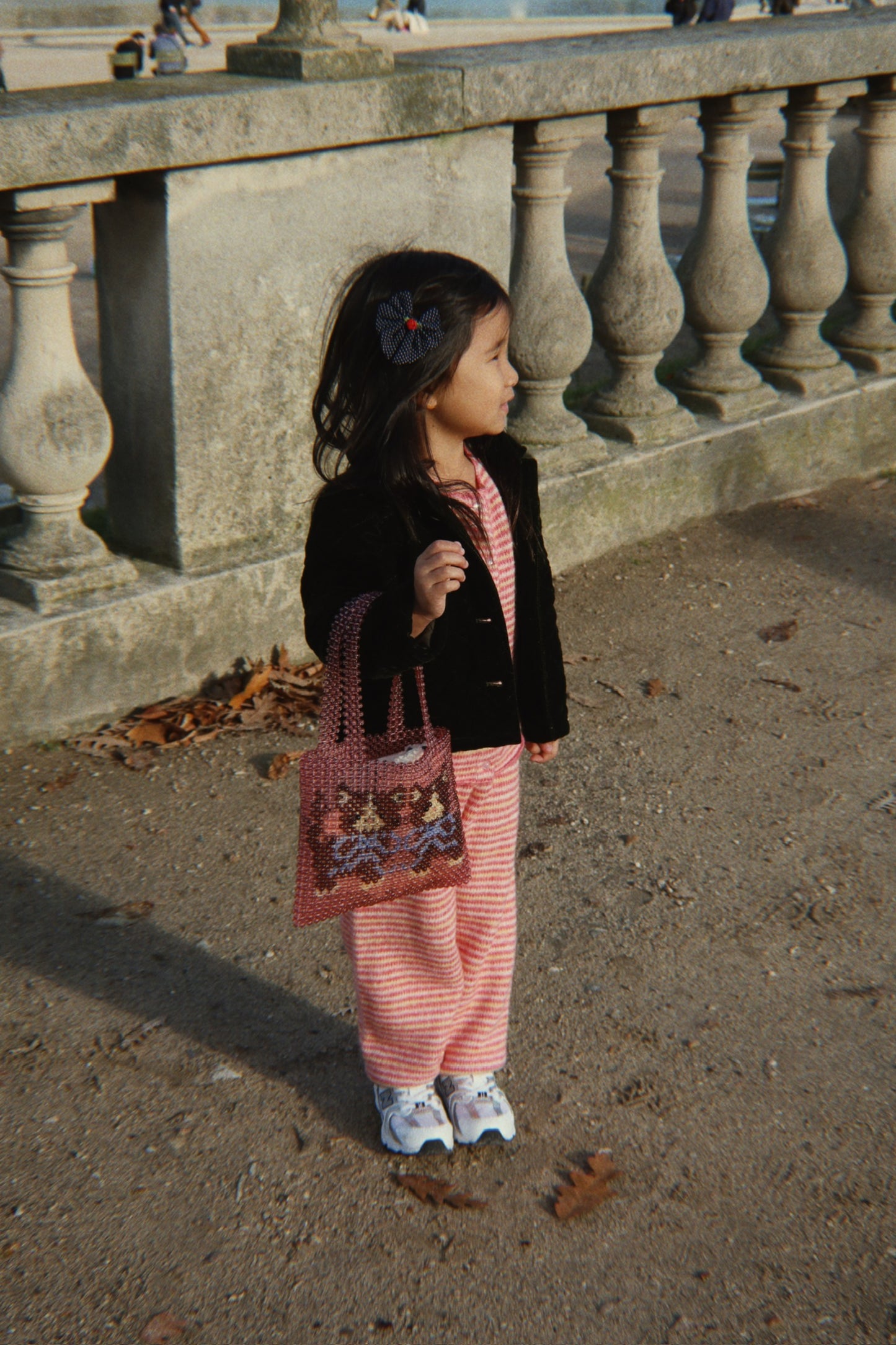 Kitty Perla Beaded Handbag Purse - Mellow Rose