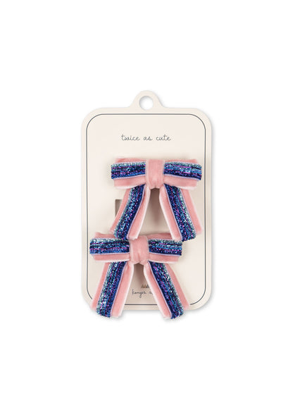 Velvet Bow Hair Clips 2 piece