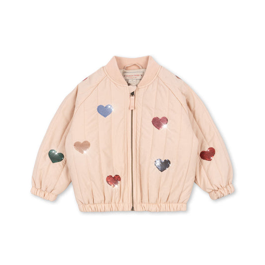 Juno Sequin Bomber Jacket - Cameo Rose