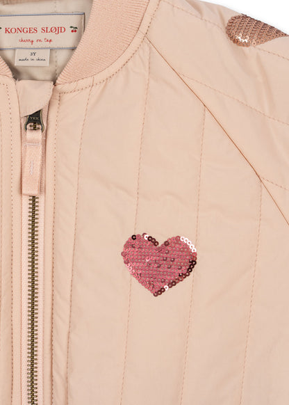 Juno Sequin Bomber Jacket - Cameo Rose
