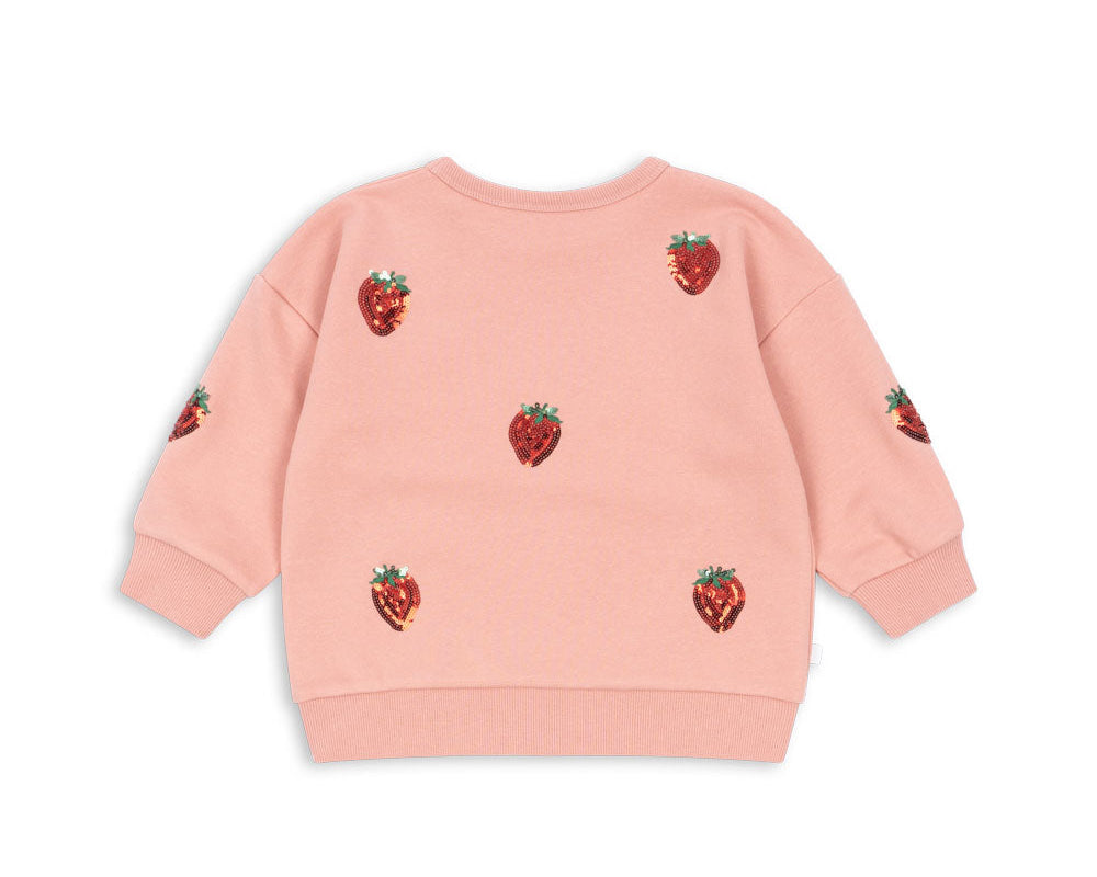 Lou Sequin Sweat Set - Strawberry Mellow Rose