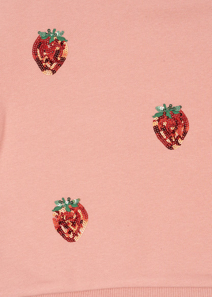 Lou Sequin Sweat Set - Strawberry Mellow Rose