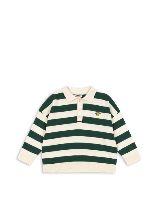 Manis Knit Polo - Pine Grove Stripe