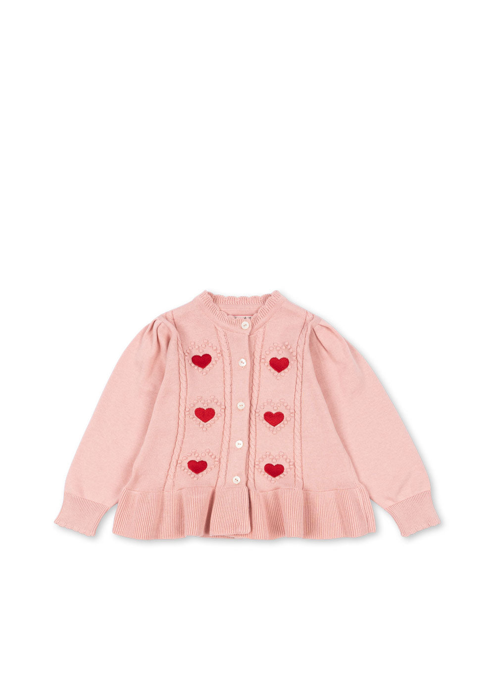 Soliel Heart Cardigan and Skirt Set - Silver Pink