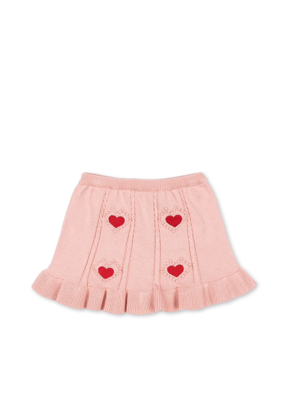 Soliel Heart Cardigan and Skirt Set - Silver Pink